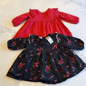 Gerber Red and Black Floral Kids Dress Set